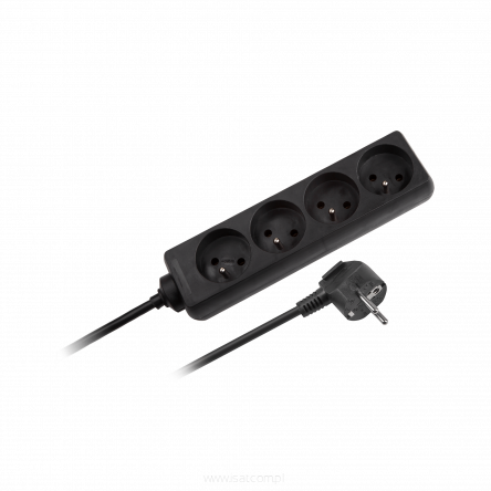 Przedłużacz elektryczny 4xGN czarny 3,0m 16A przewód 3x1,5mm2