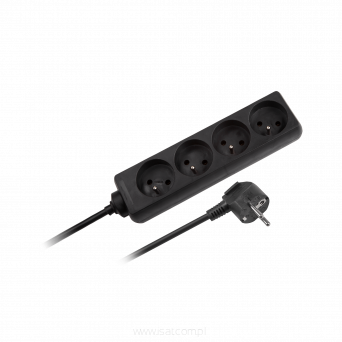 Przedłużacz elektryczny 4xGN czarny 3,0m 16A przewód 3x1,5mm2