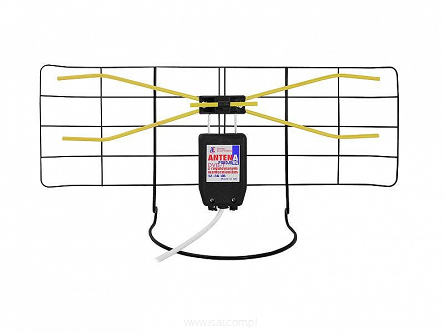 Antena wewnętrzna telewizyjna DVB-T pokojowa z symetryzatorem szerokopasmowa VHF+UHF