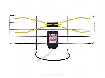 Antena wewnętrzna telewizyjna DVB-T pokojowa z symetryzatorem szerokopasmowa VHF+UHF