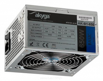 Zasilacz ATX Basic 650W Akyga AK-B1-650