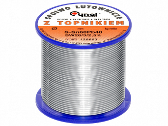 Cyna z topnikiem tinol 1,2mm 500g szpulka Cynel