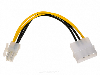 Adapter zasilania wtyk P4 4-PIN / gniazdo MOLEX przewód 12cm