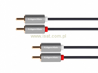 Kabel audio 2xRCA - 2xRCA długość 5m Kruger&Matz Basic wtyk - wtyk