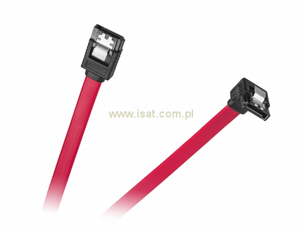 Kabel przewód SATA II wtyk kątowy - wtyk prosty 50cm