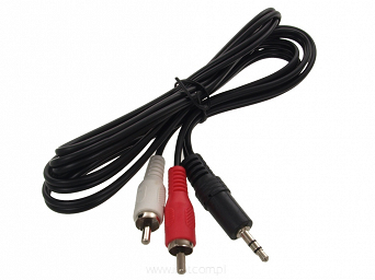 Przewód 2x wtyk RCA - wtyk Jack 3,5mm stereo 1,8m