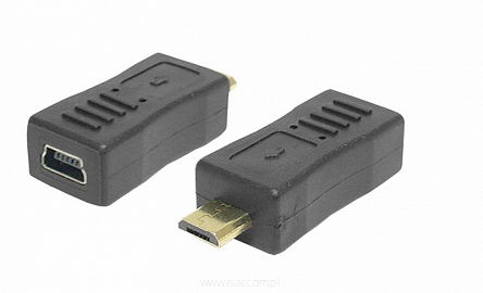 Złącze adaptor gniazdo USB mini - wtyk USB micro