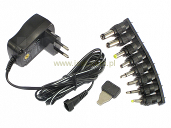Zasilacz uniwersalny 1000mA 3-12V 8 wtyków regulowany stabilizowany