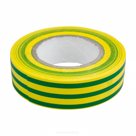 Taśma izolacyjna szerokość 19 mm, długość 9y, żółto-zielona 
