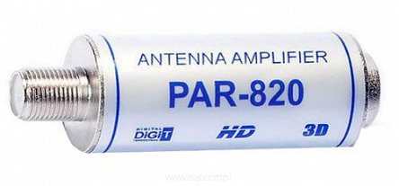 Wzmacniacz antenowy DVB-T2 Telmor PAR-820 19dB 88-862MHz 5-24V FM / VHF / UHF