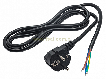 Kabel zasilający 1.5m 3x0,75 wtyk kątowy