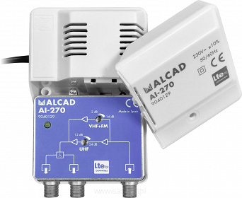 Wzmacniacz antenowy DVB-T2 Alcad AI-270 2 TV z filtr LTE700