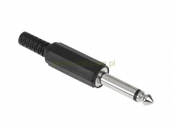 Wtyk Jack 6,3mm mono plastik lutowany