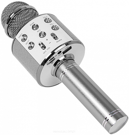 Mikrofon karaoke z Bluetooth głośnikiem BLOW silver