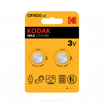 Bateria guzikowa KODAK MAX Lithium 3V CR1620  2 szt. 