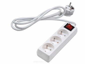 Przedłużacz elektryczny 3 gniazda UZ 5m biały 3680W z wyłącznikiem 16A