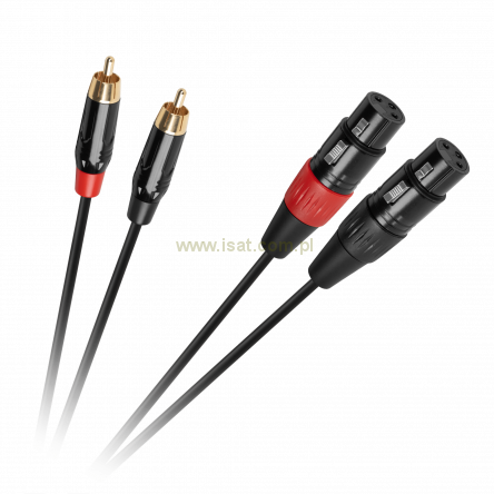 Kabel połączeniowy 2x gniazdo XLR - 2 x wtyk RCA długość 1m 