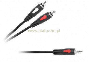 Przewód audio wtyk Jack 3,5mm - 2x wtyk RCA (Cinch) długość 5,0m EcoLine