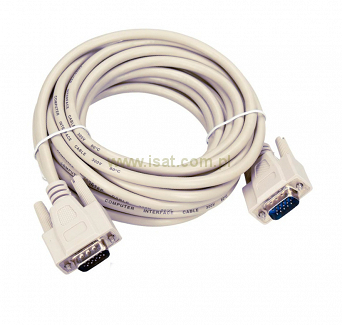 Przyłącze komputerowe kabel SVGA wtyk-wtyk 1,5m HQ szary