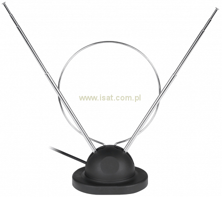 Antena pokojowa TV x2 DVB-T2 z podstawką wtyk IEC