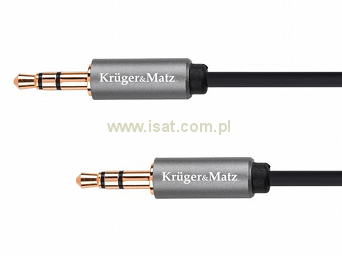 Przewód kabel audio AUX Jack stereo 3,5mm wtyk - wtyk 1,8m Kruger&Matz