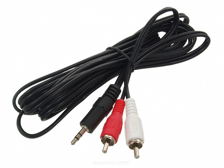 Przewód 2x wtyk RCA - wtyk Jack 3,5mm stereo 3m