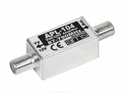 Przedwzmacniacz antenowy AMS APL-104 20dB 87-790MHz