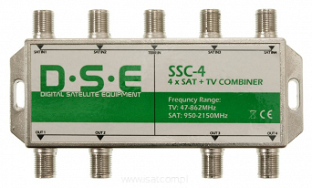 Zwrotnica wewnętrzna RTV/SAT DSE SSC4 4xSAT +1xTV 47-2150MHz