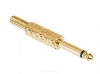 Wtyk Jack 6,3mm mono lutowany typu Gold