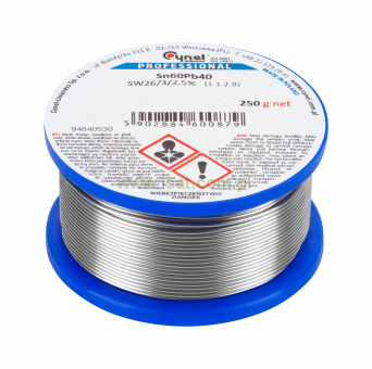 Cyna z topnikiem 2,5mm szpula 250g Cynel Sn60Pb40