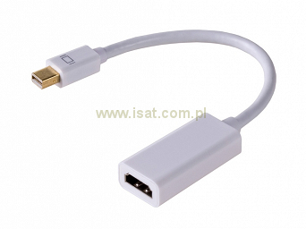 Adapter przejściówka gn. HDMI - wt. mini DisplayPort na kablu 15cm