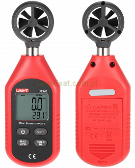 Wiatromierz UT363 z pomiarem temperatury