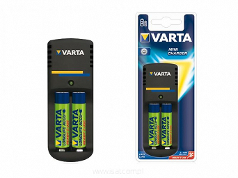 Ładowarka sieciowa do akumulatorów AAA, AA VARTA Mini 2 kanałowa + 2xAAA 800mAh