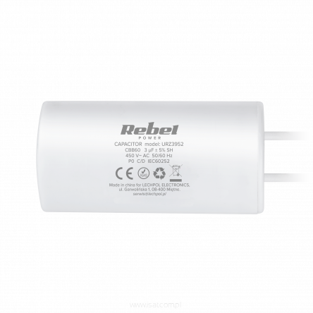 kondensator silnikowy 3,00uF/450V z przewodami