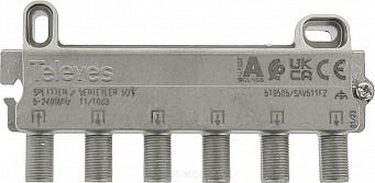 Rozgałęźnik 1/5 RTV-SAT Televes SAV511FZ obsługa Unicable 5-2400MHz