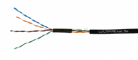Skrętka komputerowa U/UTP kat.5e PE 25AWG 1mb Satec sucha