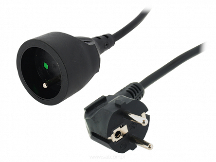 Przedłużacz elektryczny 5m WT/GN ZU czarny