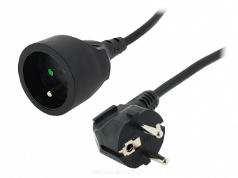 Przedłużacz elektryczny 5m WT/GN ZU czarny