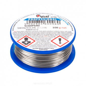 Cyna z topnikiem 1,0mm szpula 100g Cynel Sn60Pb40