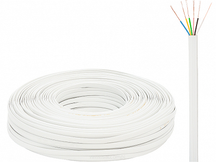 Kabel telefoniczny KP-6 płaski 6 żyłowy biały rolka 100m