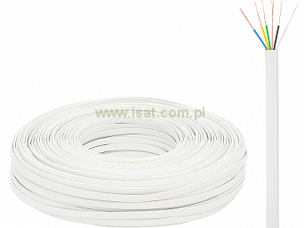 Kabel telefoniczny KP-6 płaski 6 żyłowy biały rolka 100m