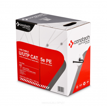 Skrętka komputerowa U/UTP kat.5e PE 25AWG 305mb sucha