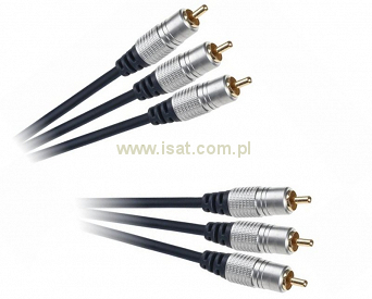 Przewód kabel 3xRCA - 3xRCA Cinch 1,5m wersja Silver