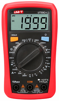 Miernik uniwersalny cyfrowy UNI-T UT33C+, dodatkowo pomiar temperatury