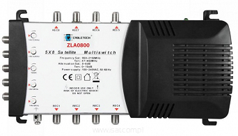 Multiswitch końcowy 5/8 Cabletech ZLA0800 aktywny z zasilaczem