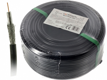 Przewód antenowy SAT DVB-T2 kabel 1mm Cu Trishield  Pe zewnętrzny 100m