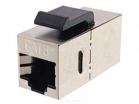 Łącznik modularny RJ45 beczka kat. 6 ekranowana STP do montażu w panelu