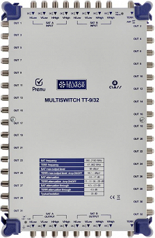 Multiswitch kaskadowy 9/32 Telmor PREMU TT-9/32 przelotowy aktywny