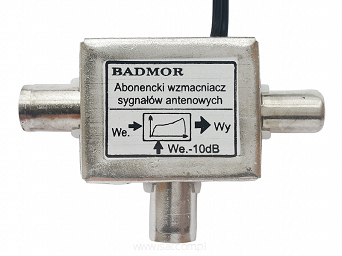 Wzmacniacz antenowy Badmor WA-26 gniazda IEC + zasilacz