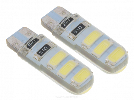 LED samochodowy T10 Canbus 6xSMD5730 12V biała kpl